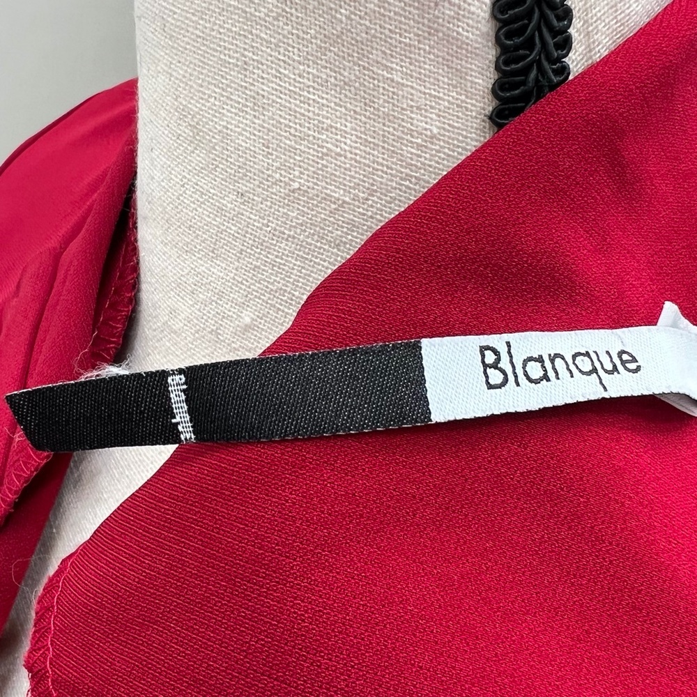 BLANQUE BRIGHT RED BUTTON DOWN SWING JACKET COAT … - image 11